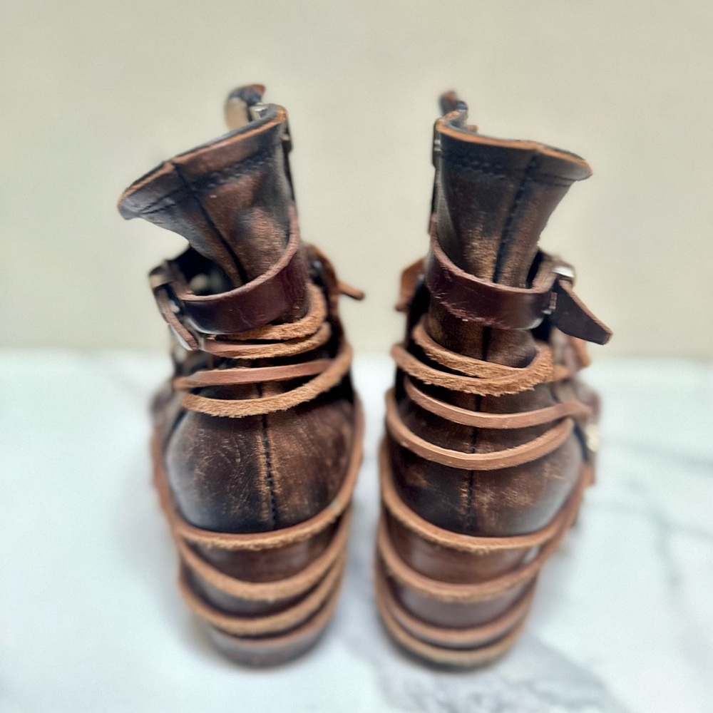 Freebird by Steven CRUE Brown Distressed Leather Booties - Picture 10 of 13